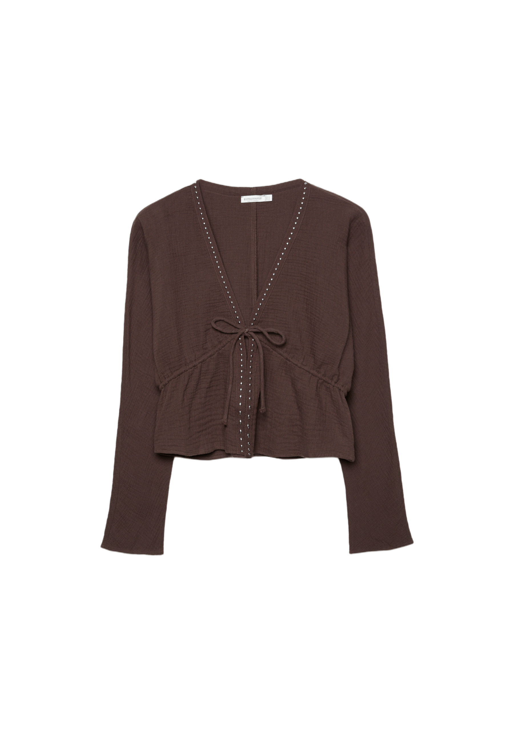 Open studded shirt — Brown