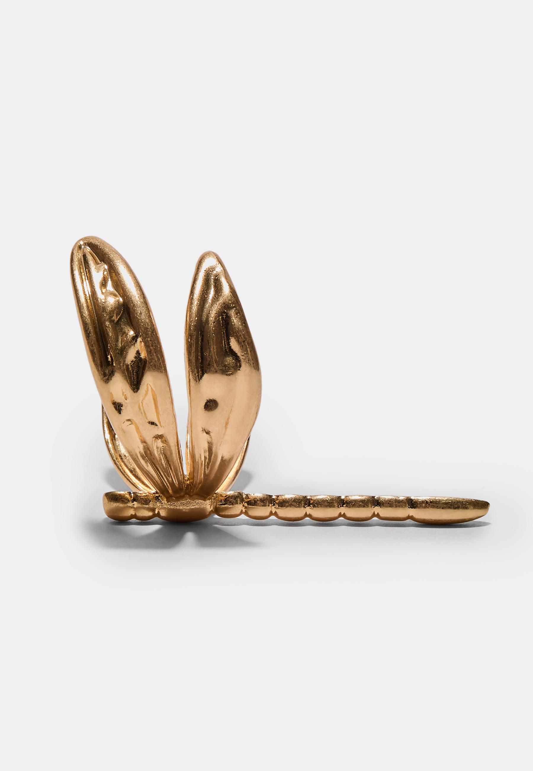 Dragonfly bangle — Gold