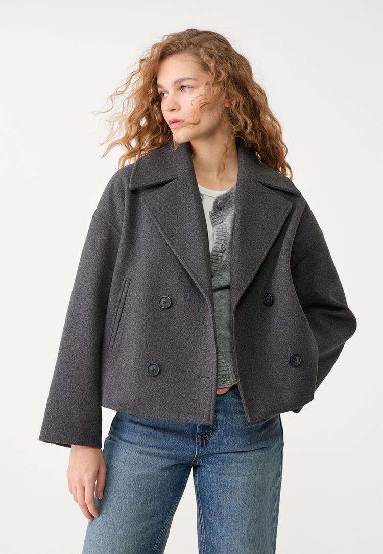 manteau court croise