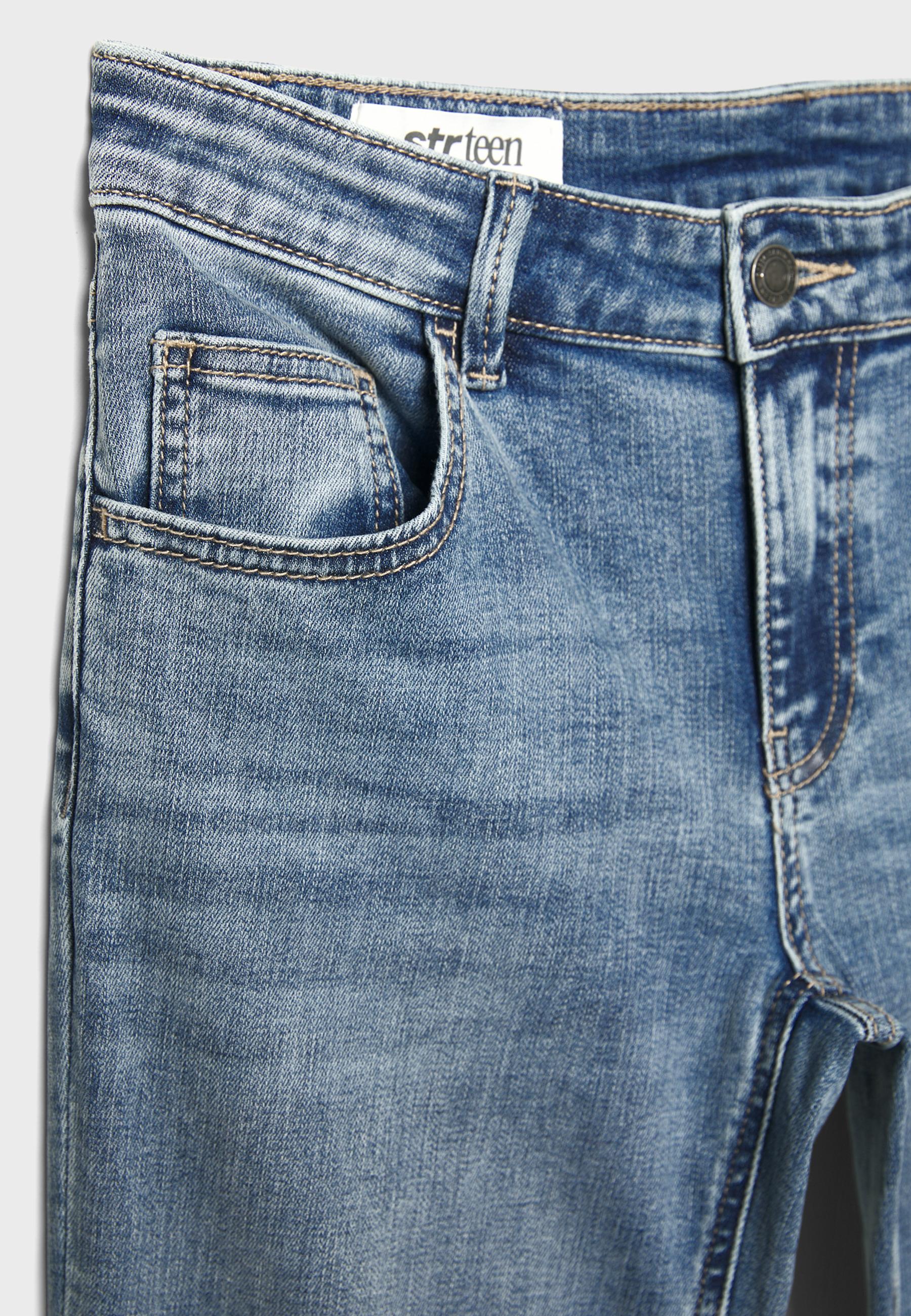 Low-rise bell bottom jeans — MEDIUM BLUE DENIM