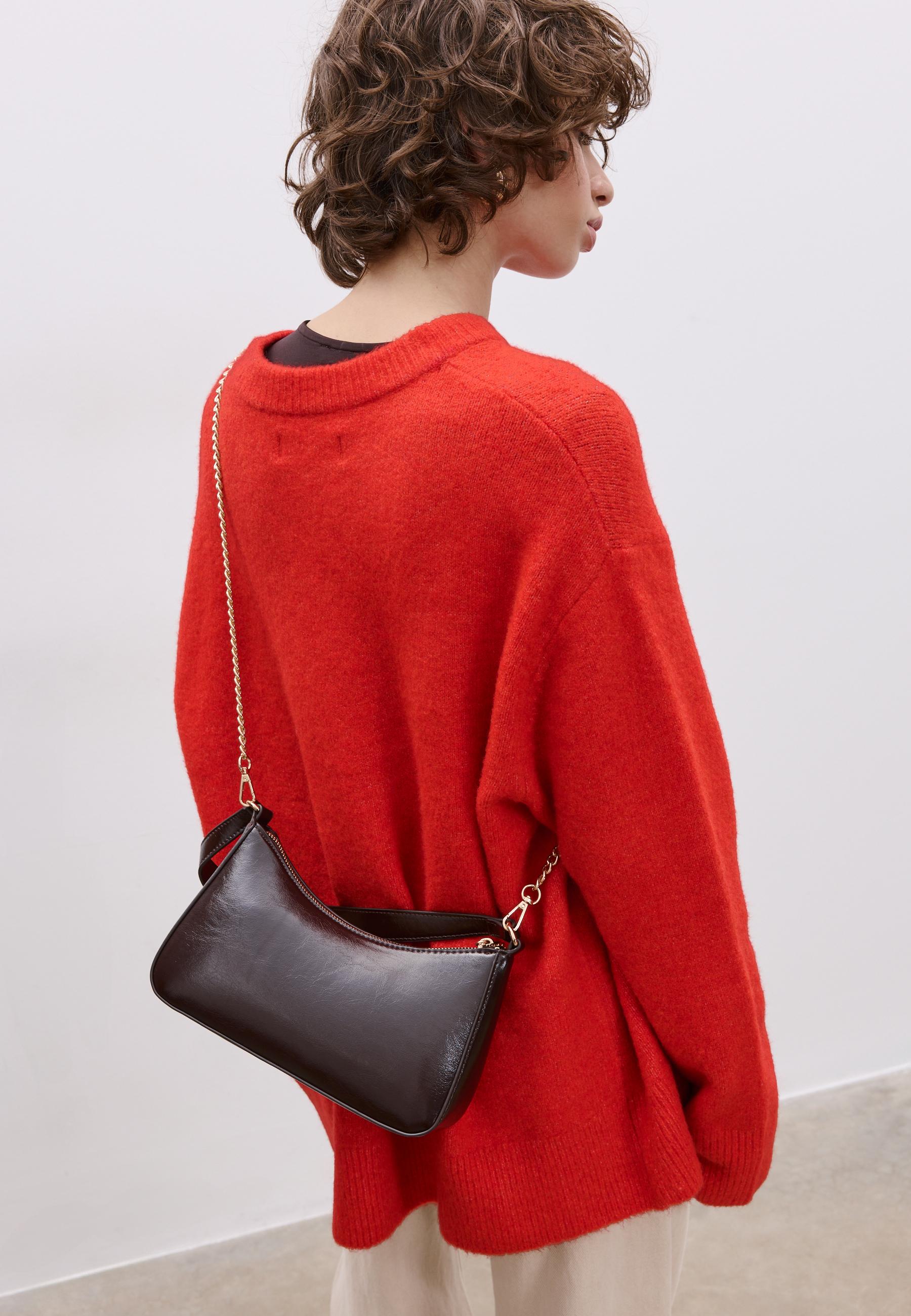 Long chain shoulder bag — Brown