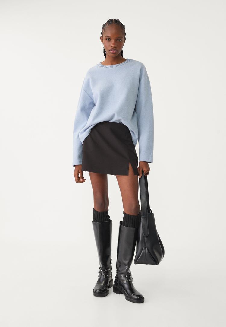 knit round neck t shirt