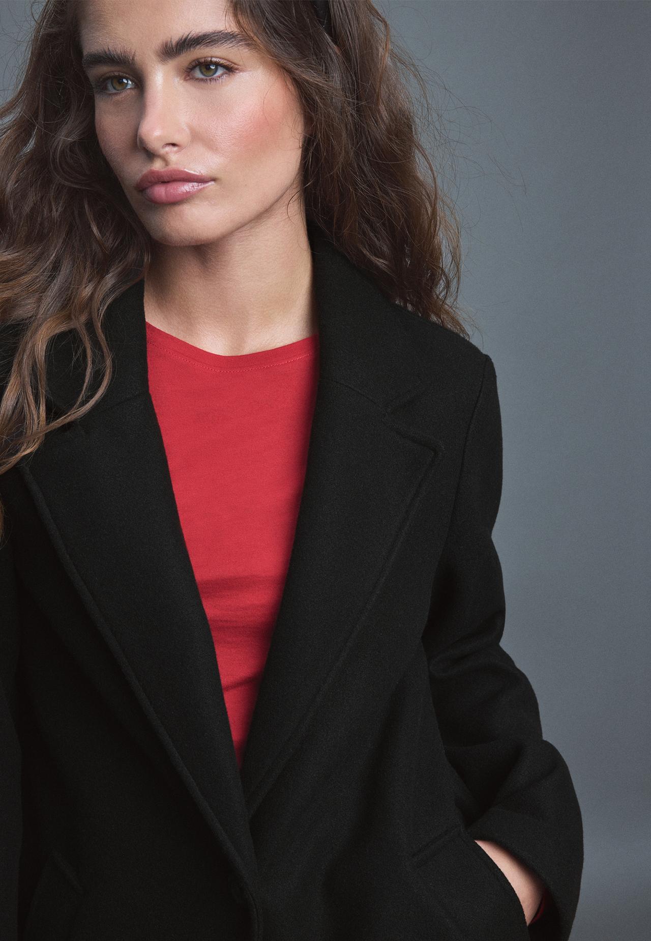 Midi button coat — Black