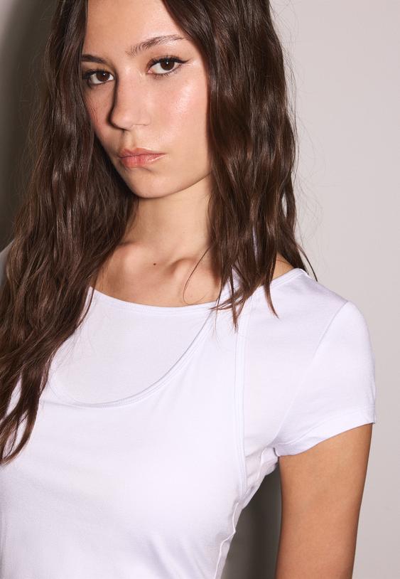 camiseta manga corta doble prenda