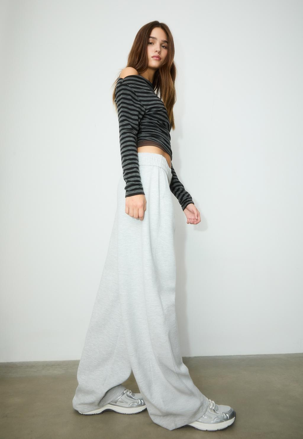 Pantalón felpa barrel