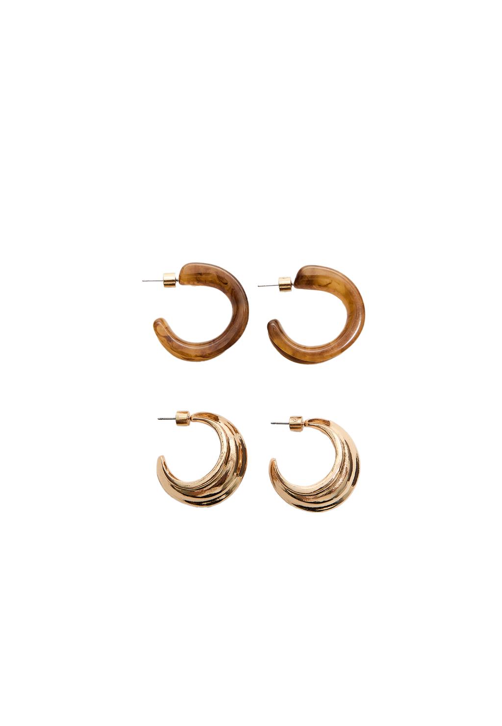 Set 2 pendientes aros combinados