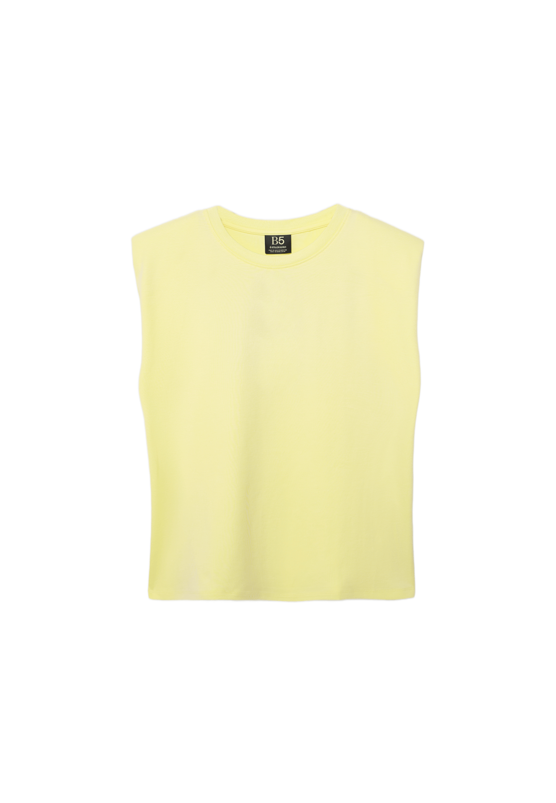 B05 Padded shoulder basic T-shirt — Pastel yellow