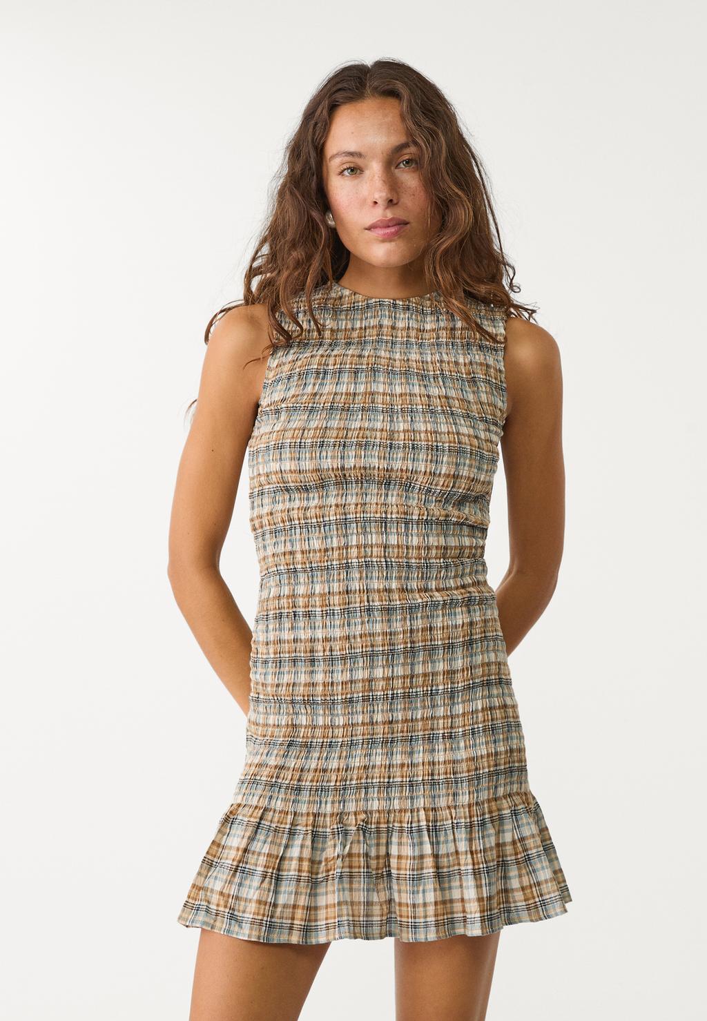 Short checked dress