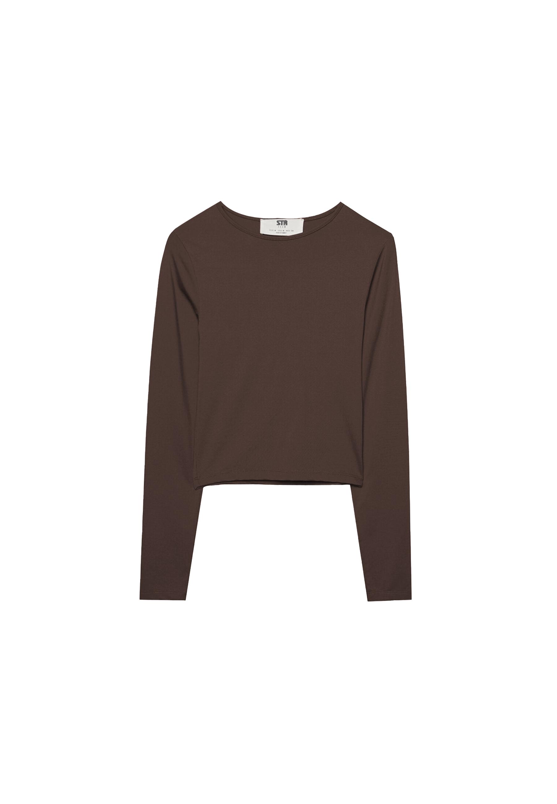 Long sleeve polyamide T-shirt — Brown