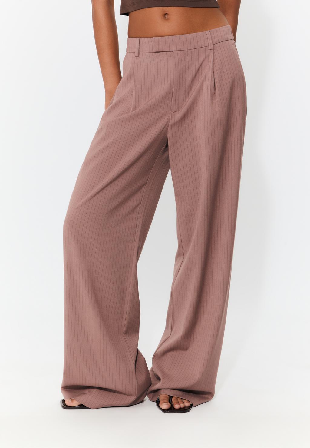 Pantalon de ville wide leg rayé