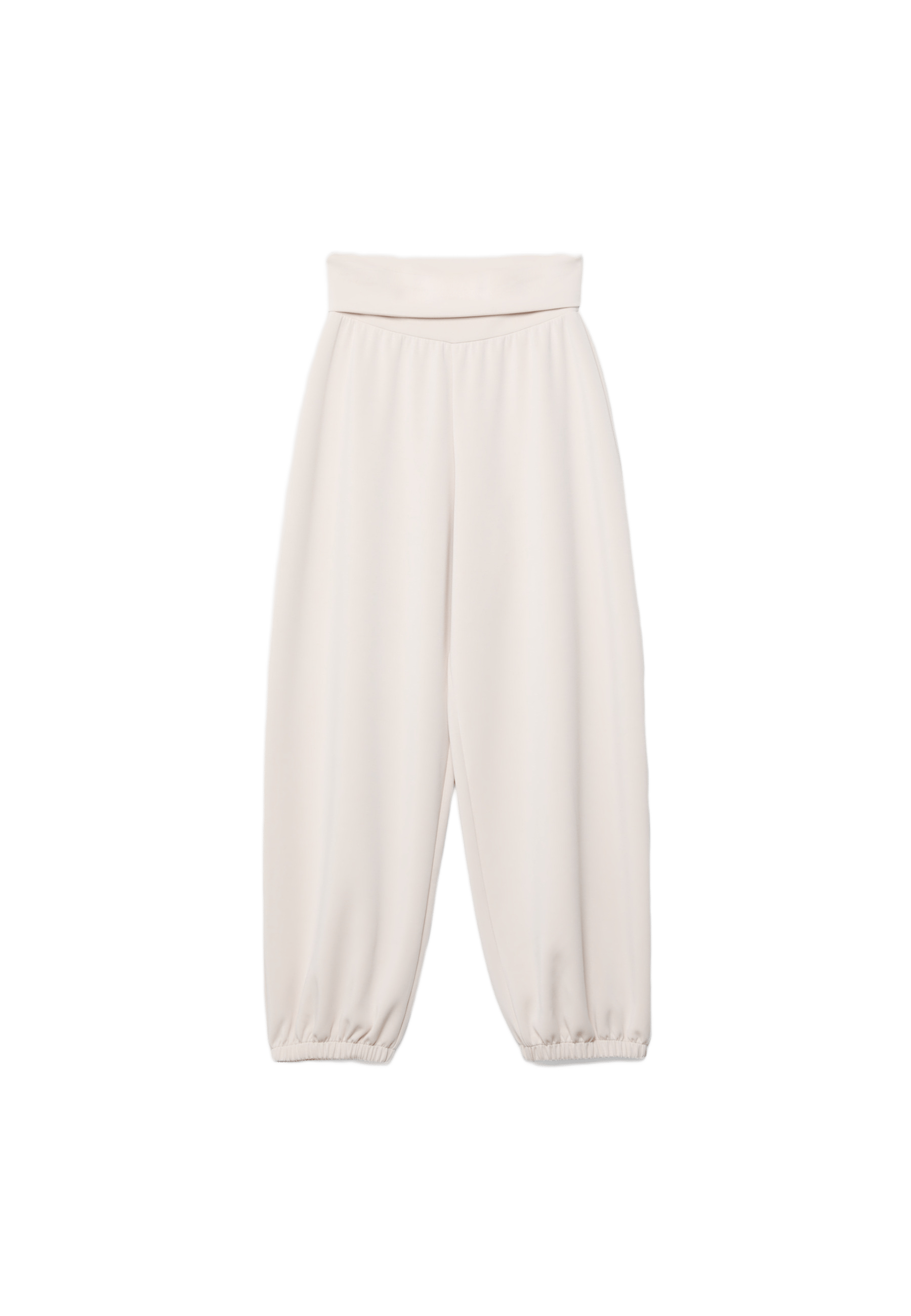 Balon jogger pantolon, katlamalı bel, yumuşak doku