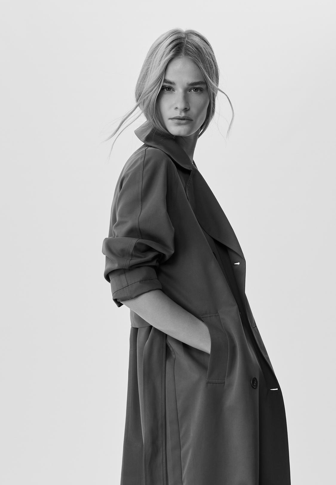 Long loose-fitting oversize trench coat - Main Image