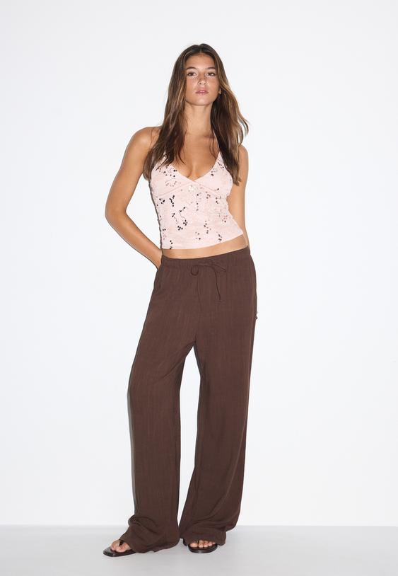 top halter com brilho bordado