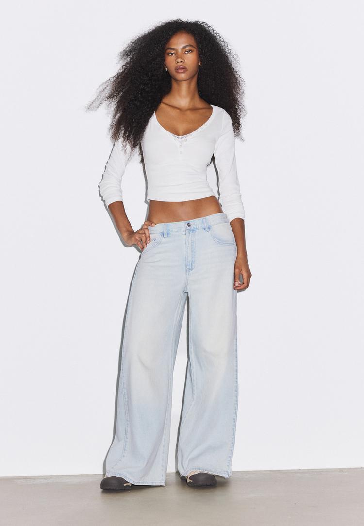 pleated super wideleg jeans