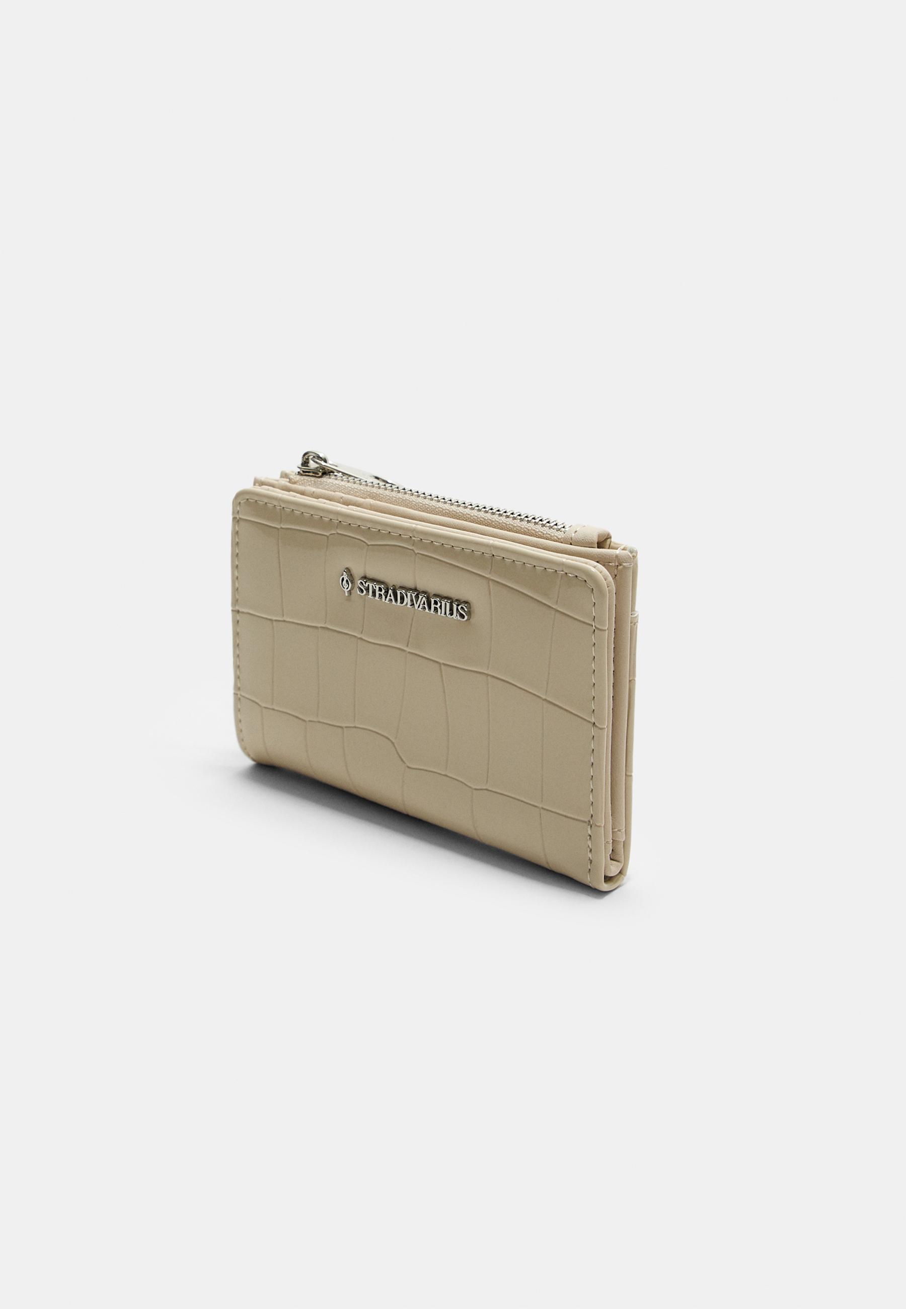 Mock croc purse wallet — Ecru