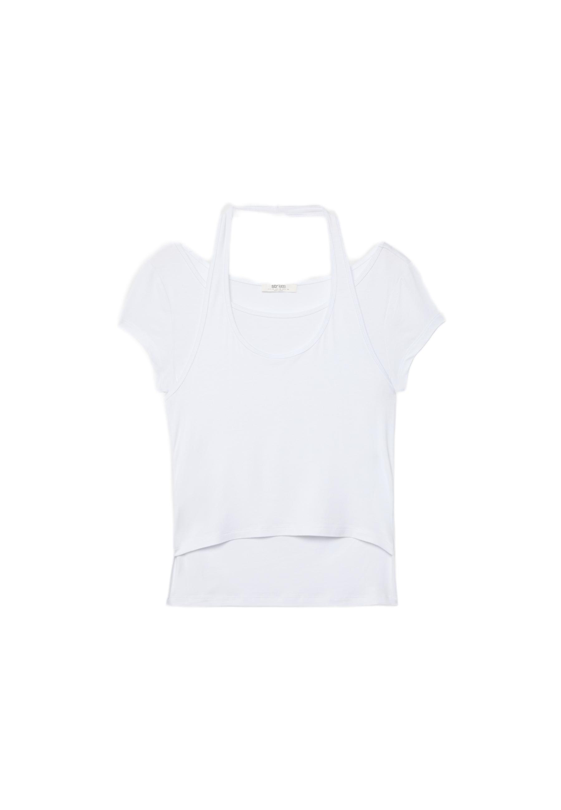Double-layer short sleeve T-shirt — White