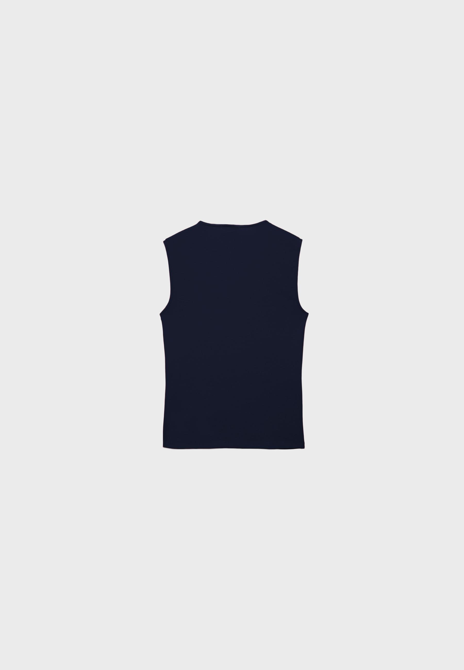 Basic Sleeveless T-Shirt — Navy blue