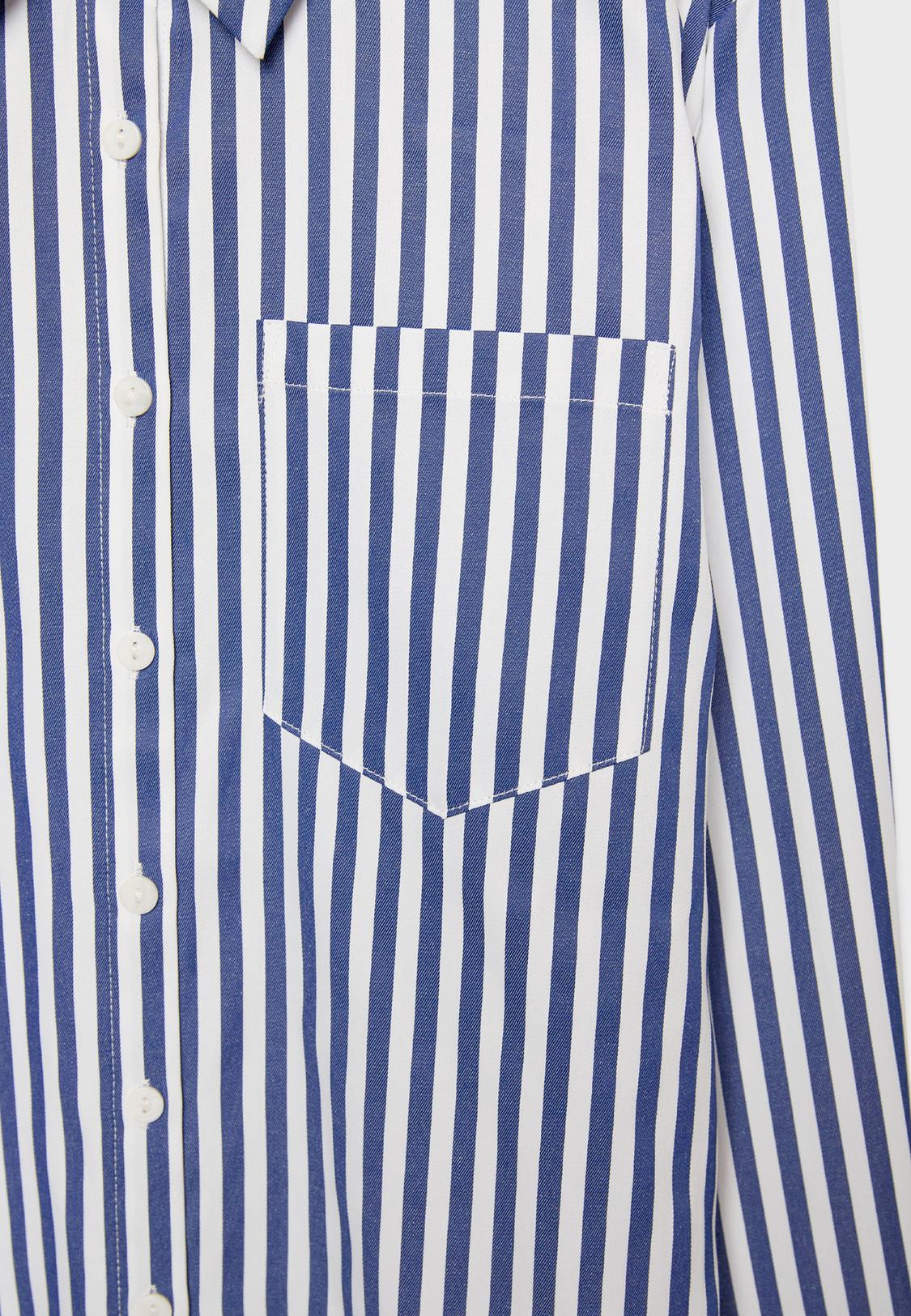 Basic striped poplin shirt with pocket - Women's fashion | Stradivarius United States Basic striped poplin shirt with pocket - Women's fashion | Stradivarius United States