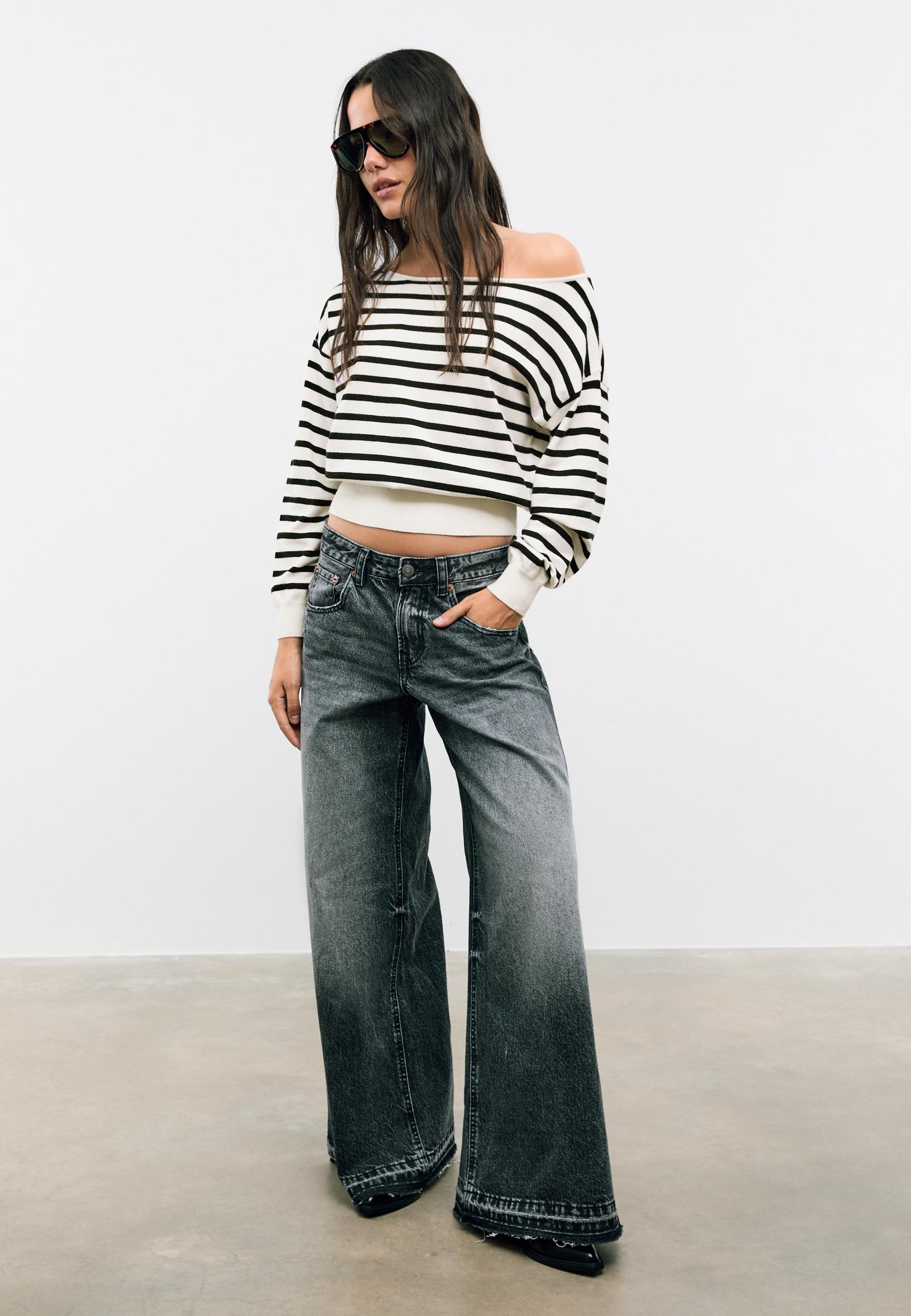 Pull en maille à col bateau