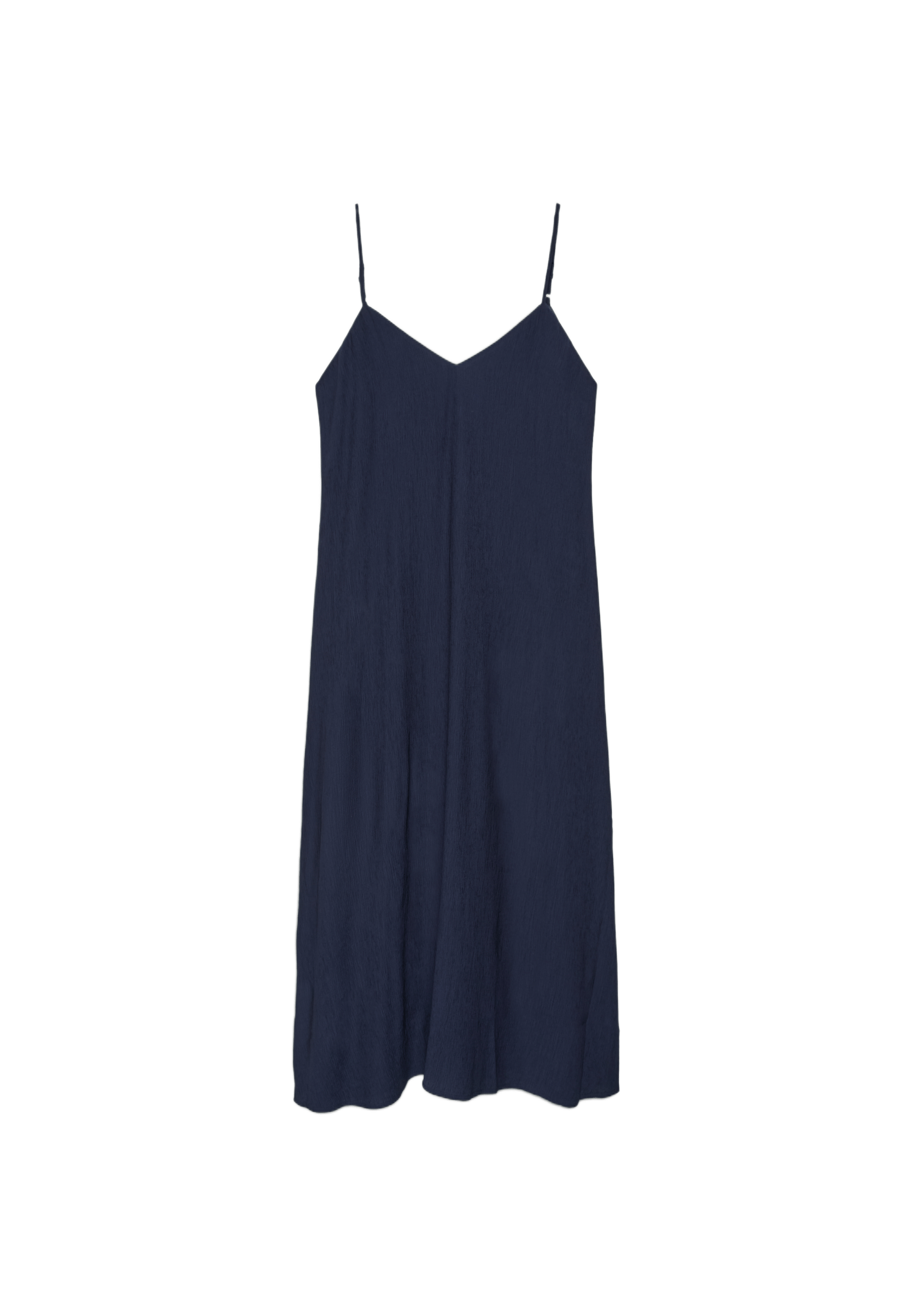 Textured strappy midi dress — Dark blue