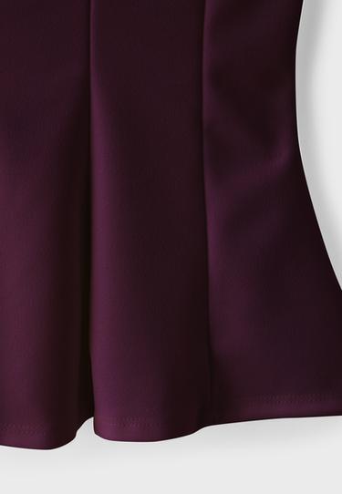 Mini sleeve peplum top — Purple 9