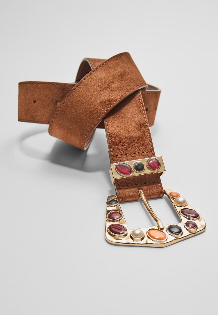 cinturon hebilla piedras