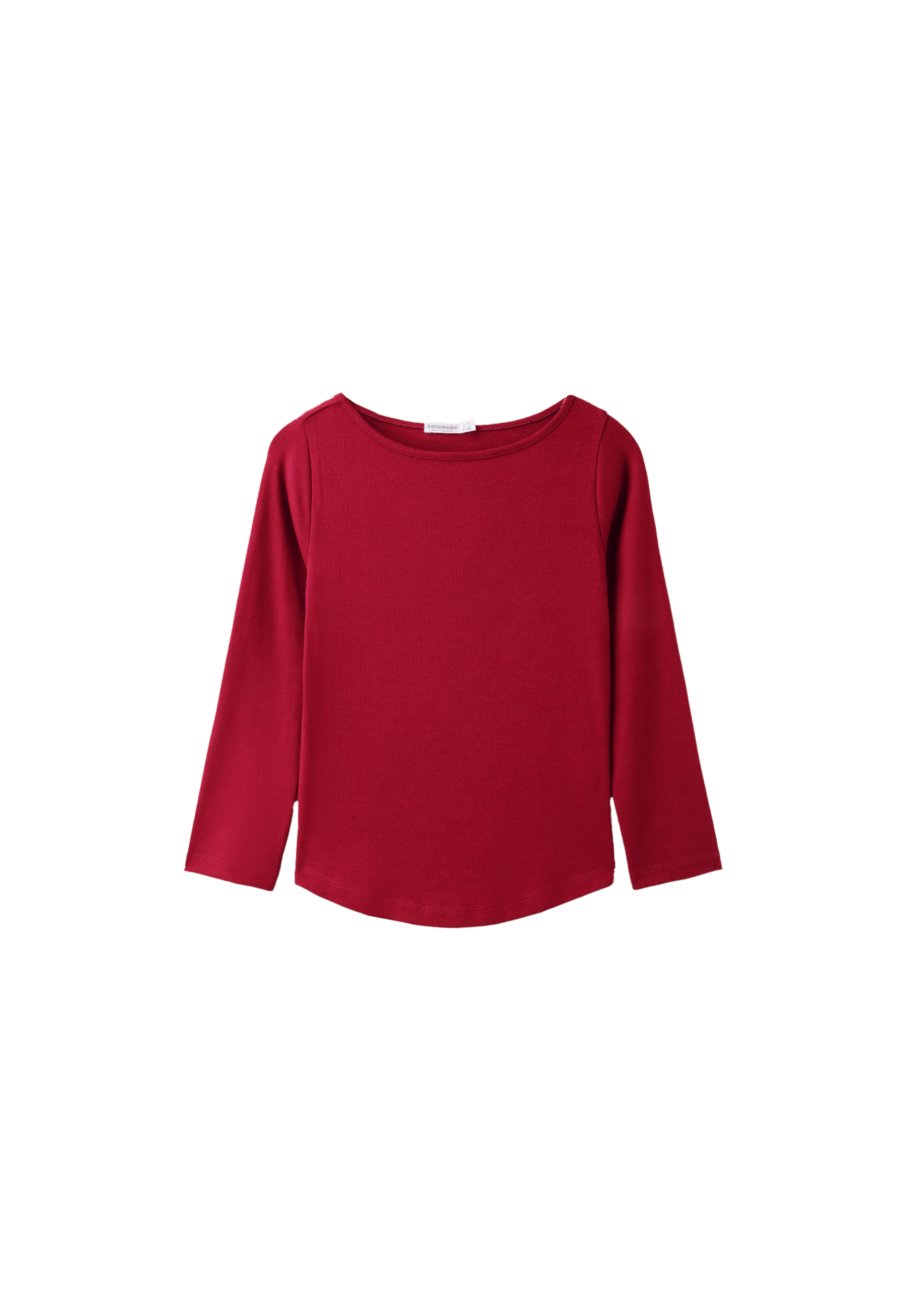 Boat neck basic T-shirt — Red