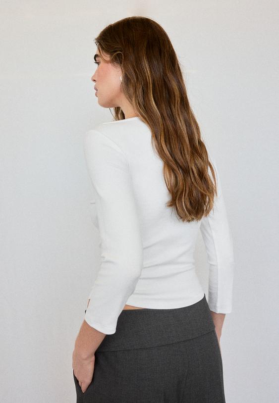 basic kayık yaka tshirt