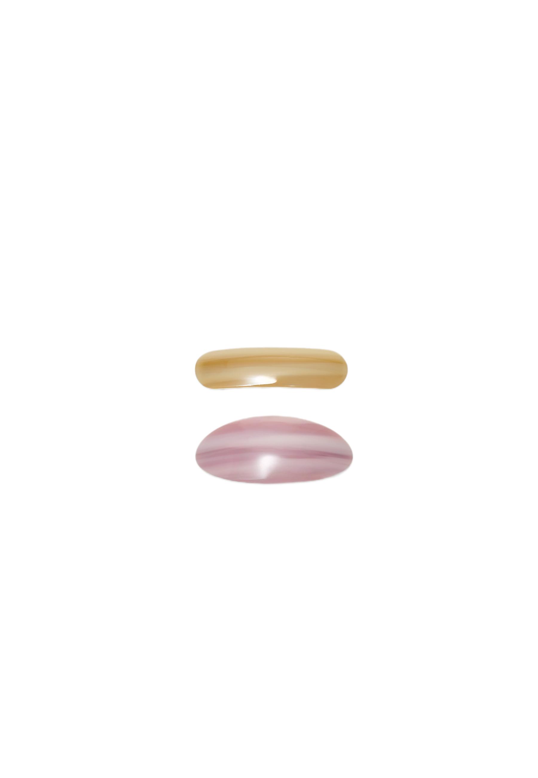 Set of 2 acetate hair clips — Pale pink
