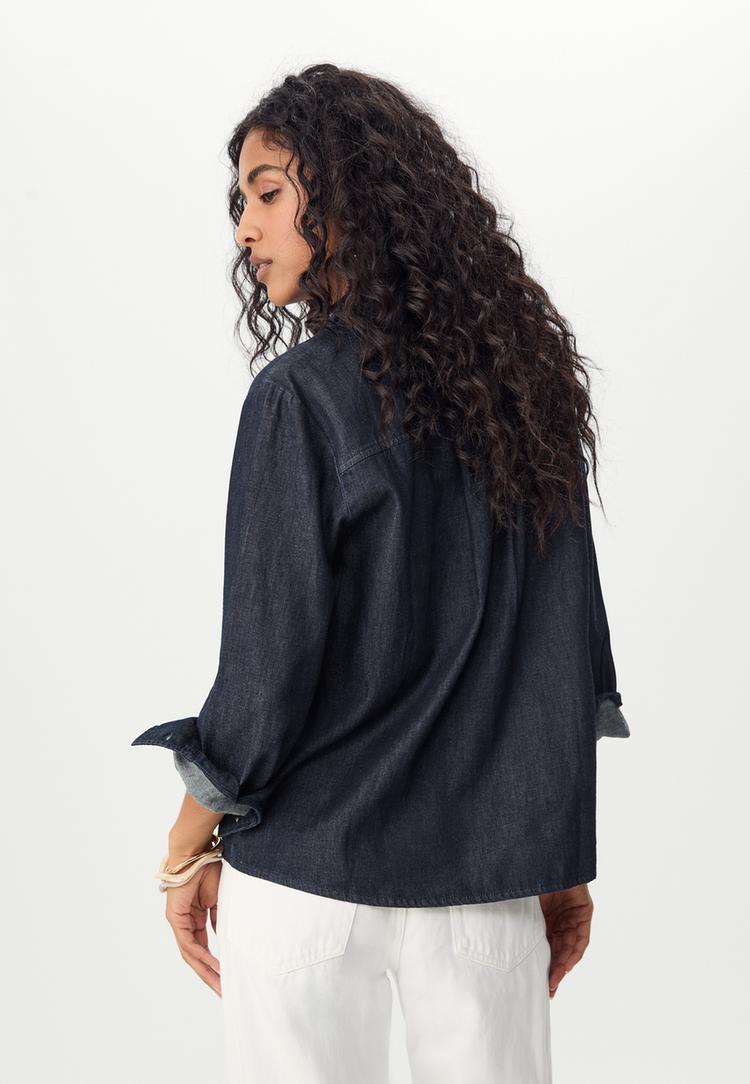 denim shirt with bow