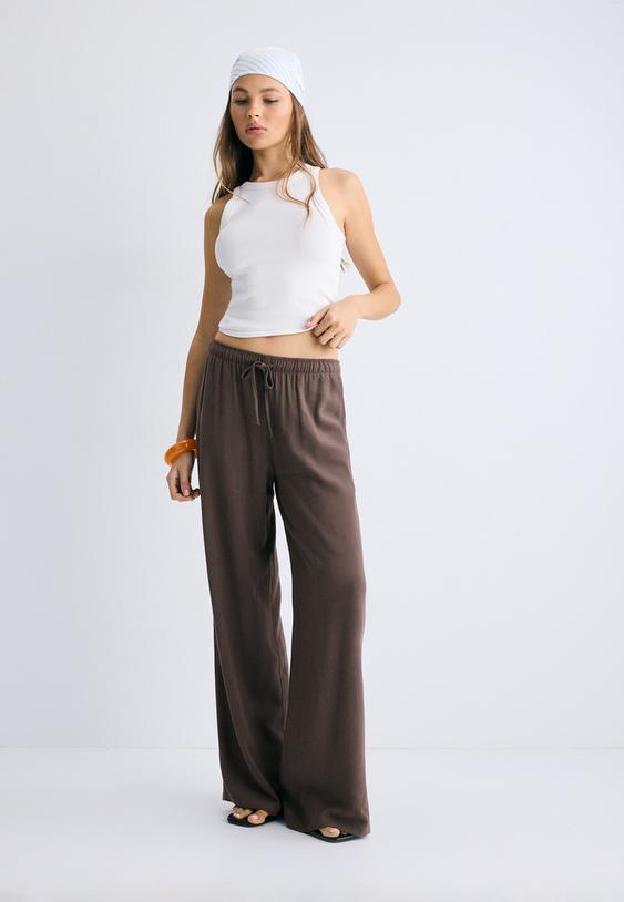 flowing lineneffect trousers