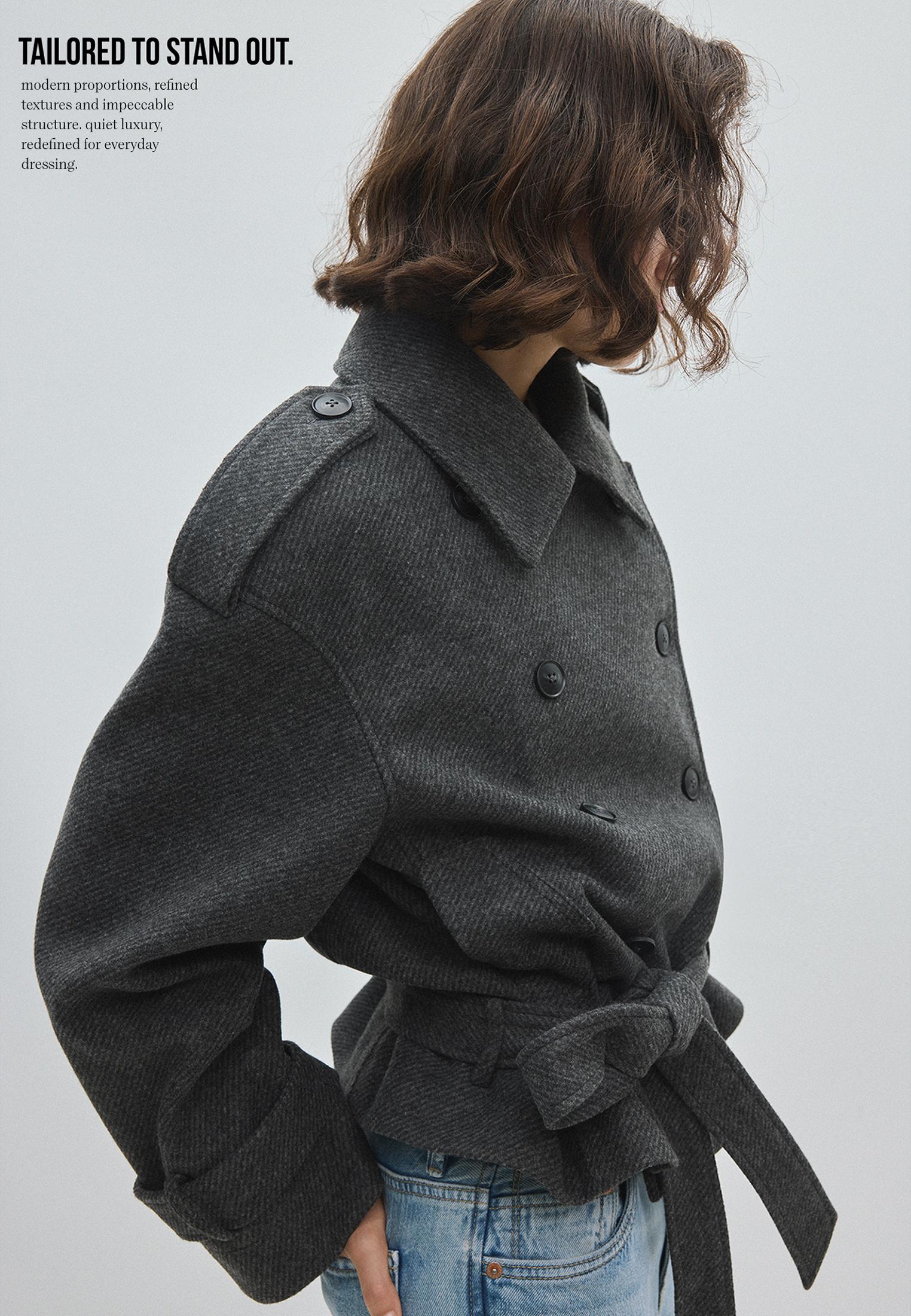 Stradivarius Yumuşak dokulu oversize trençkot görsel 8