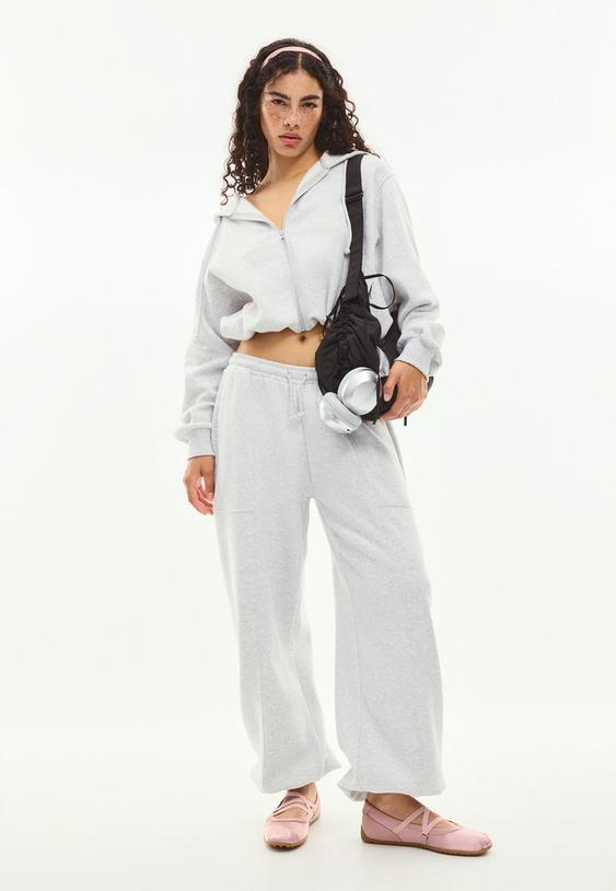stoper detaylı sardonlu barrel jogger pantolon
