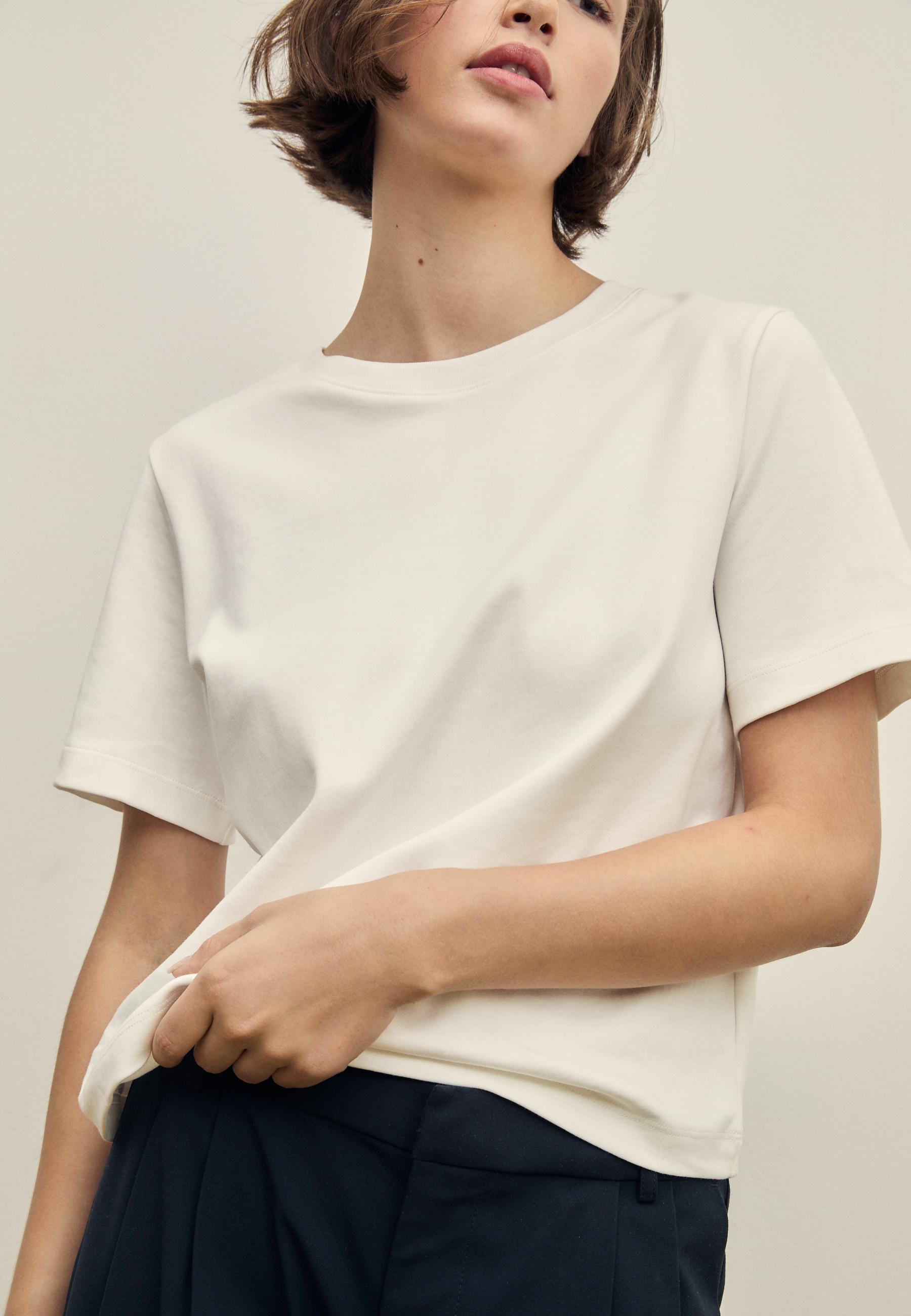 B01 Heavyweight regular fit basic T-shirt — Ecru