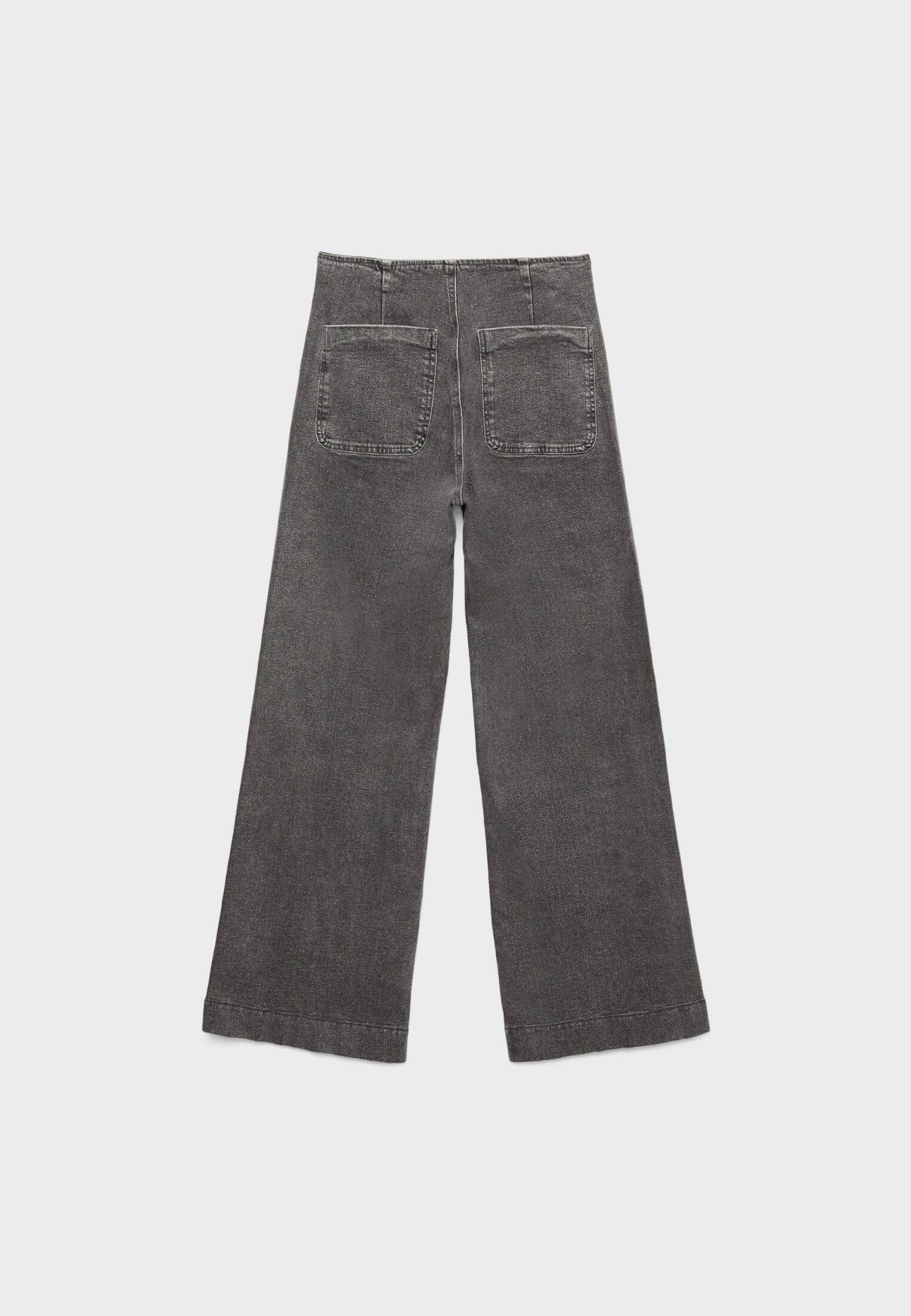 D77 Minimalist jeans with pockets — DARK GREY DENIM WASH