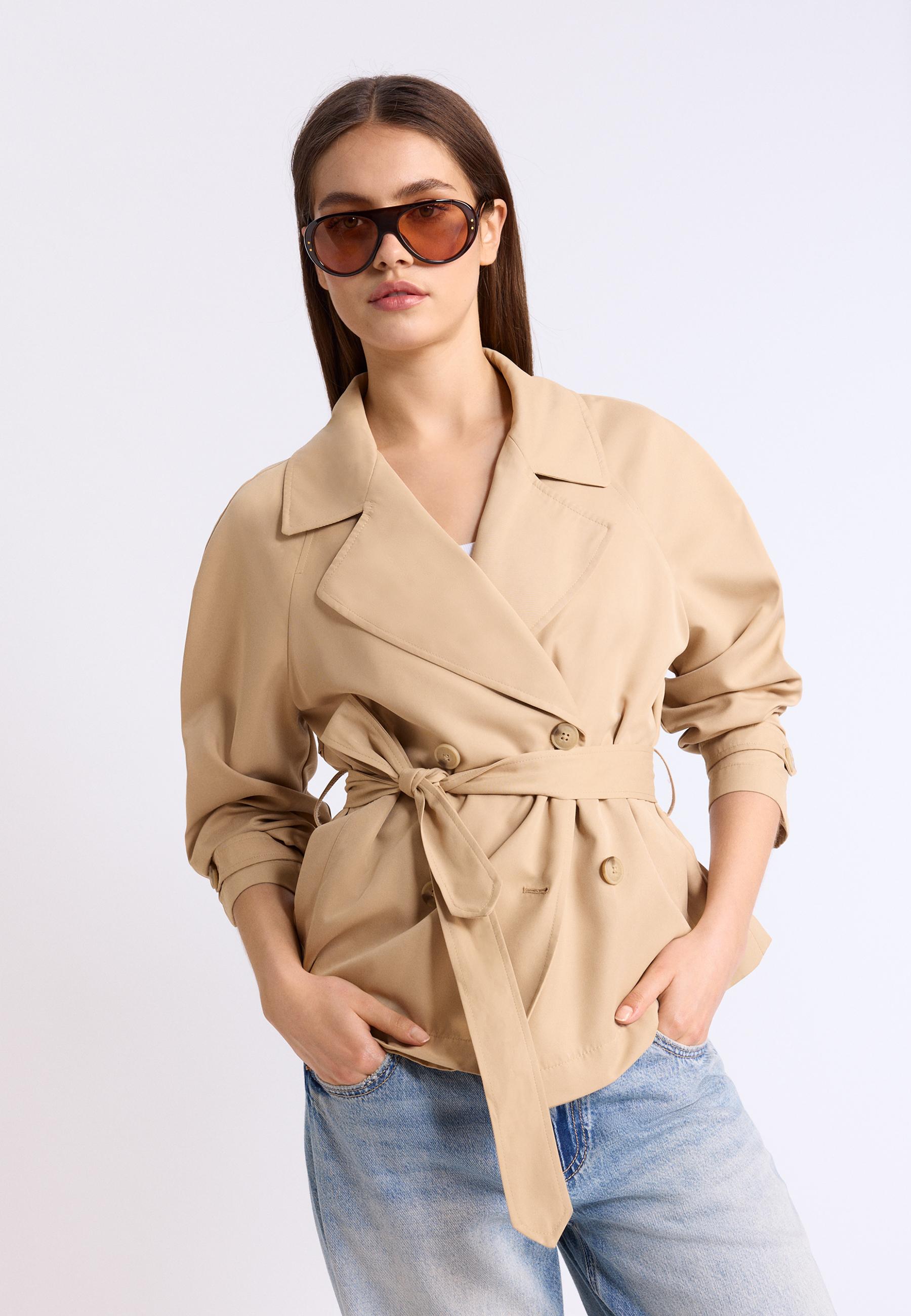 【SUBLATIONS】SLEEVELESS GABARDINE COAT Women's coats | Stradivarius Romania