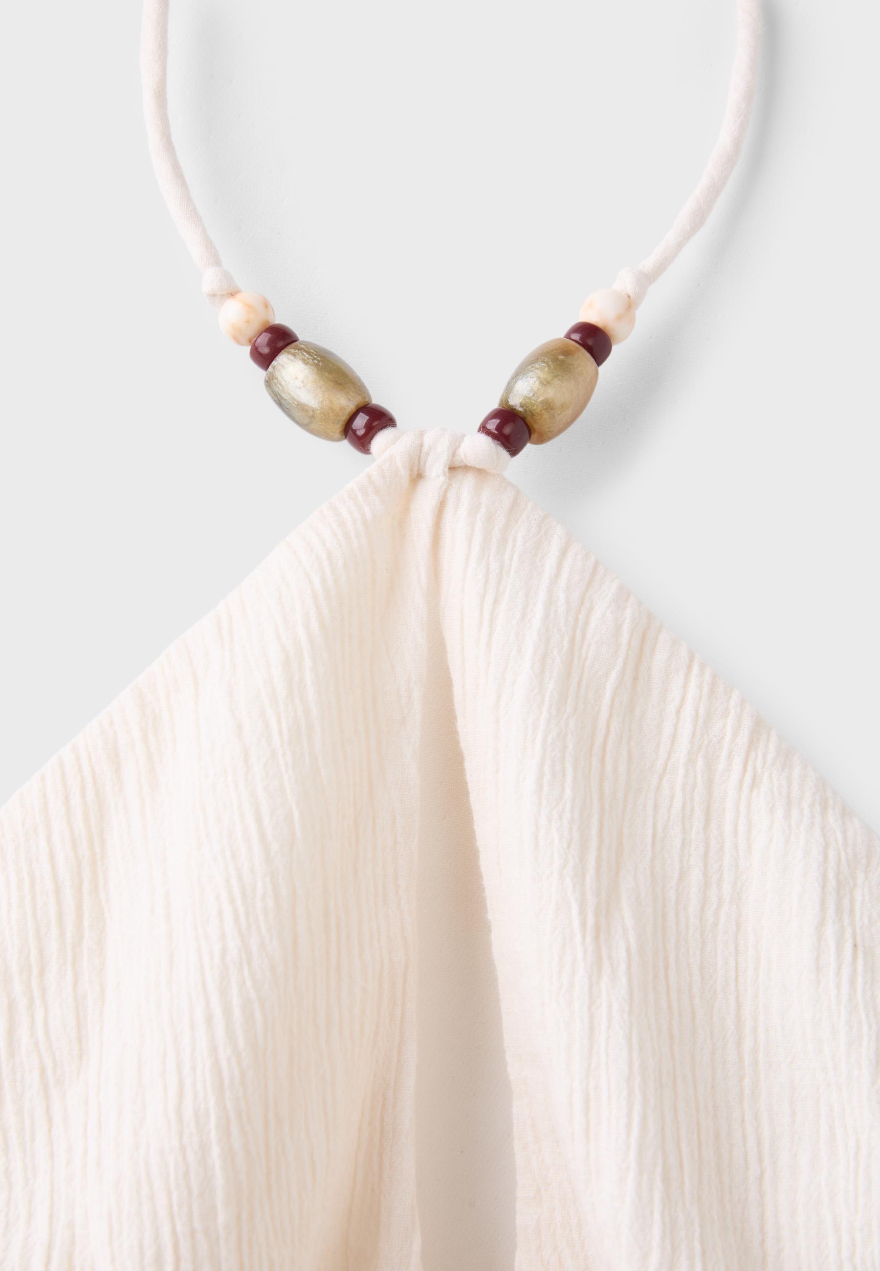 Regular top with bead detail — Stone