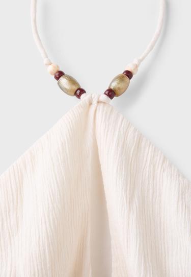 Regular top with bead detail — Stone 9
