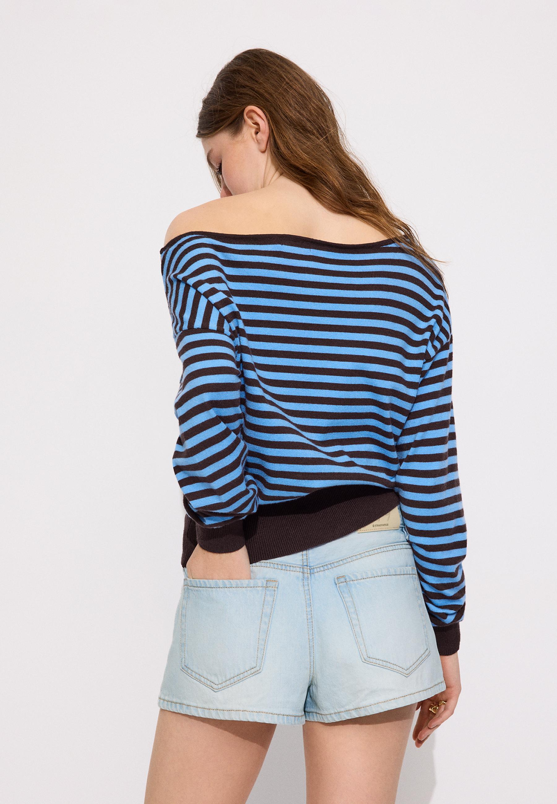 Asymmetric knit sweater — Royal blue