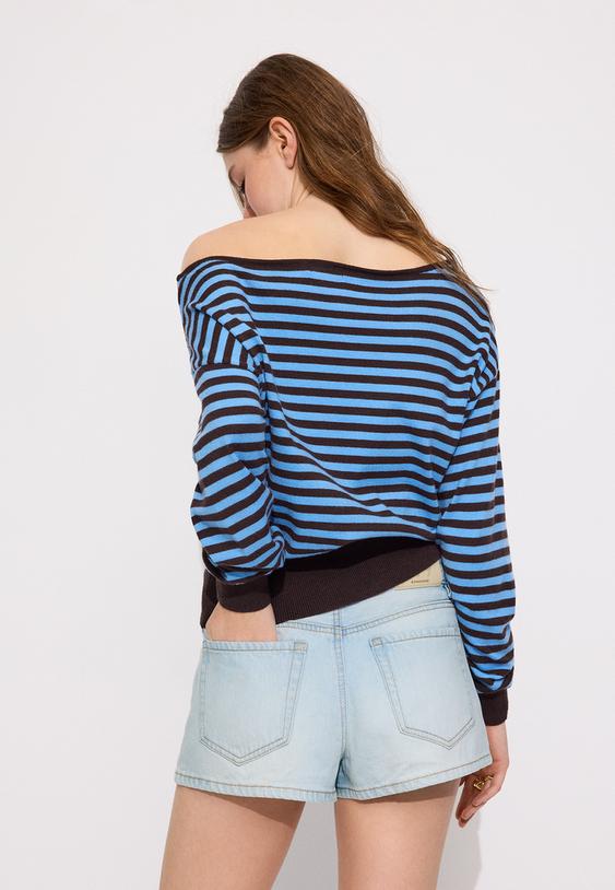 camisola de malha assimetrica