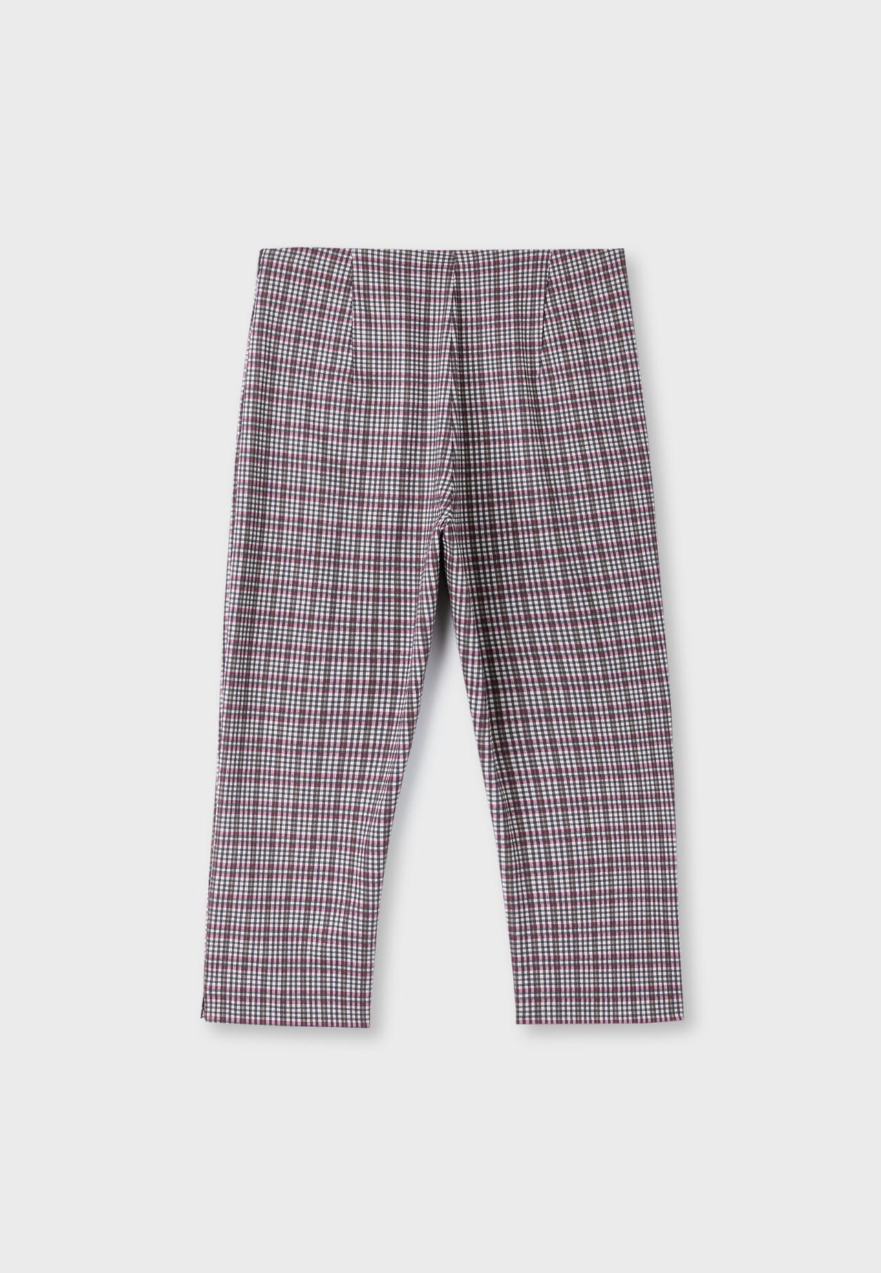 Check print capris — Ecru