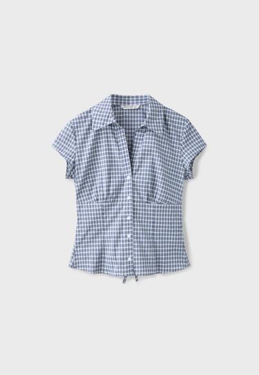 Short sleeve empire line shirt — Navy blue 7