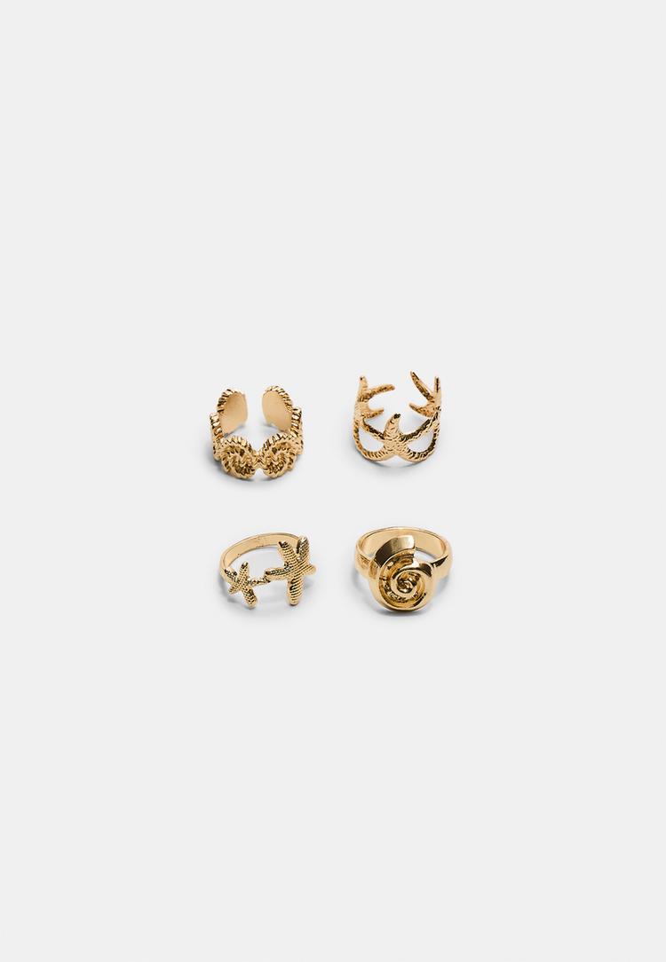 set 4 anillos bajo el mar