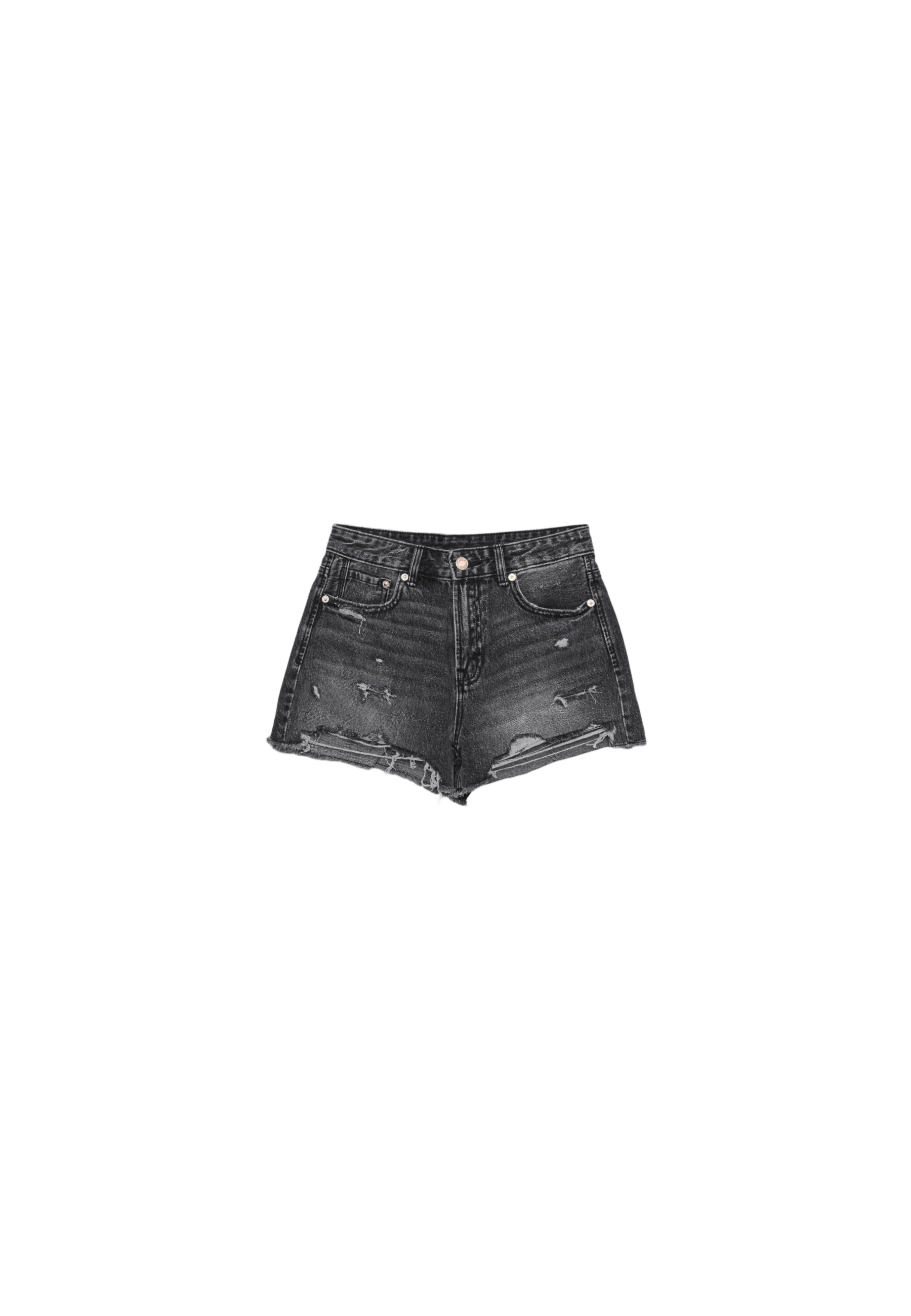 Stradivarius D75 distressed denim şort