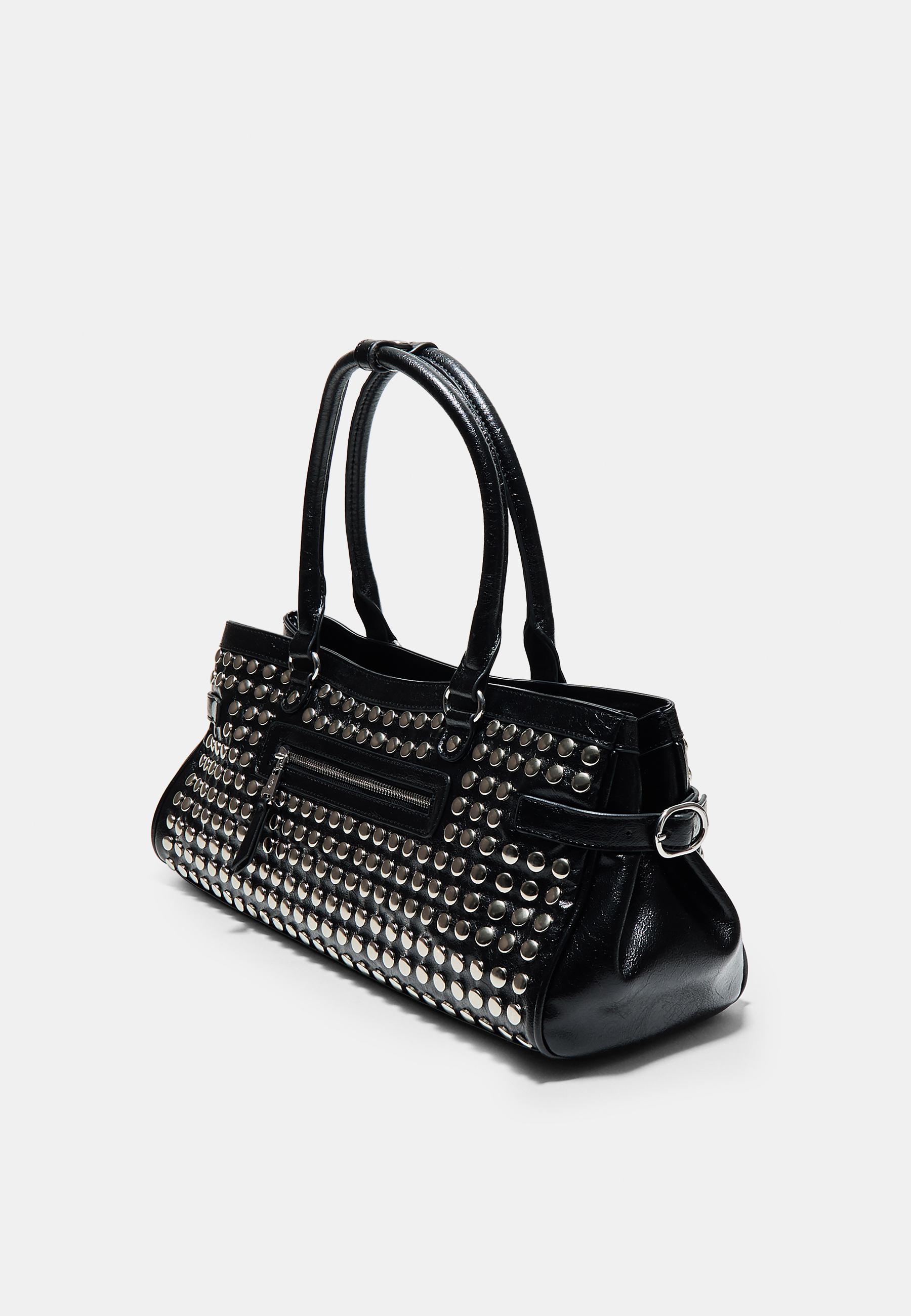 Studded shoulder bag — Black