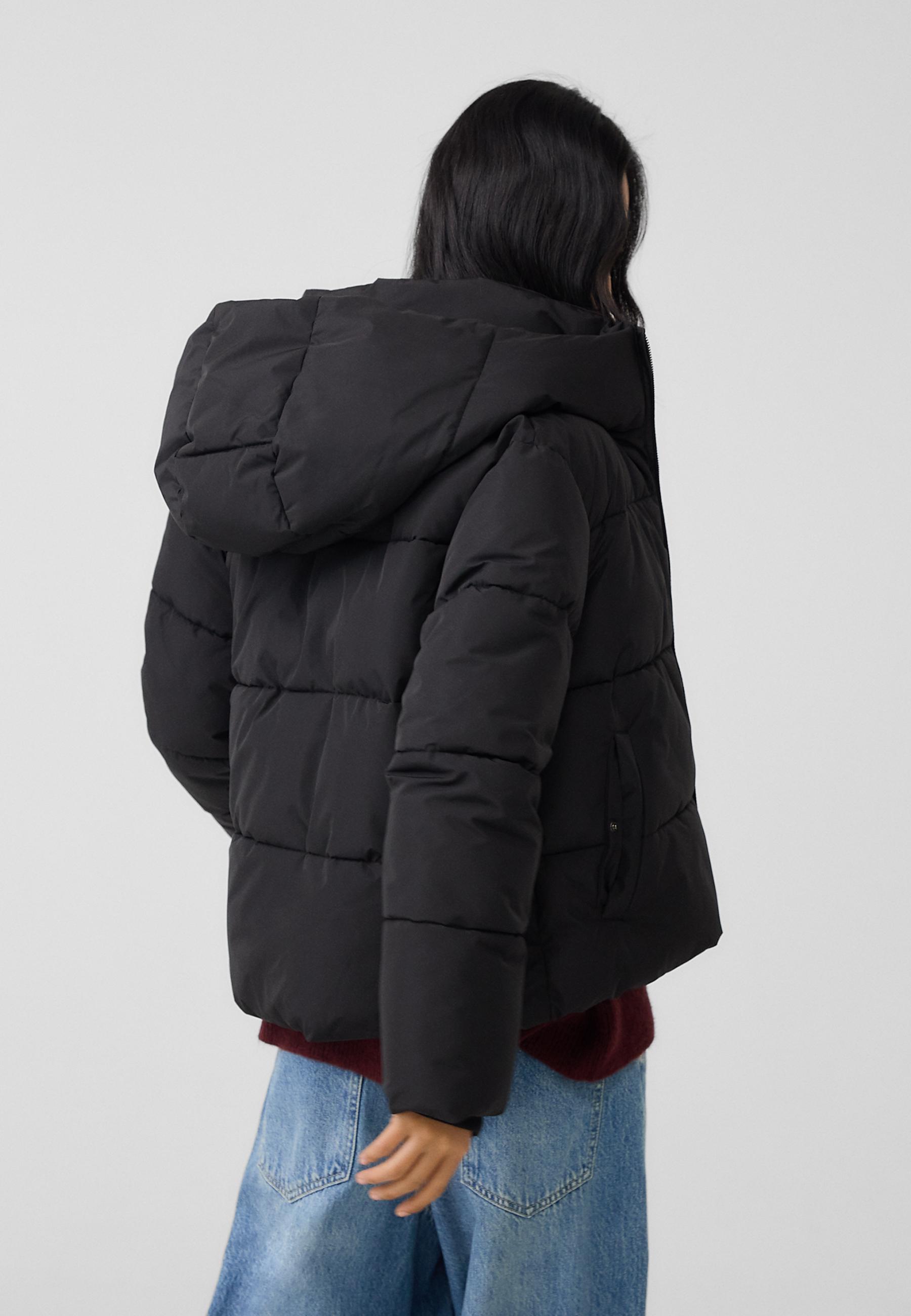 Hooded padded jacket — Black
