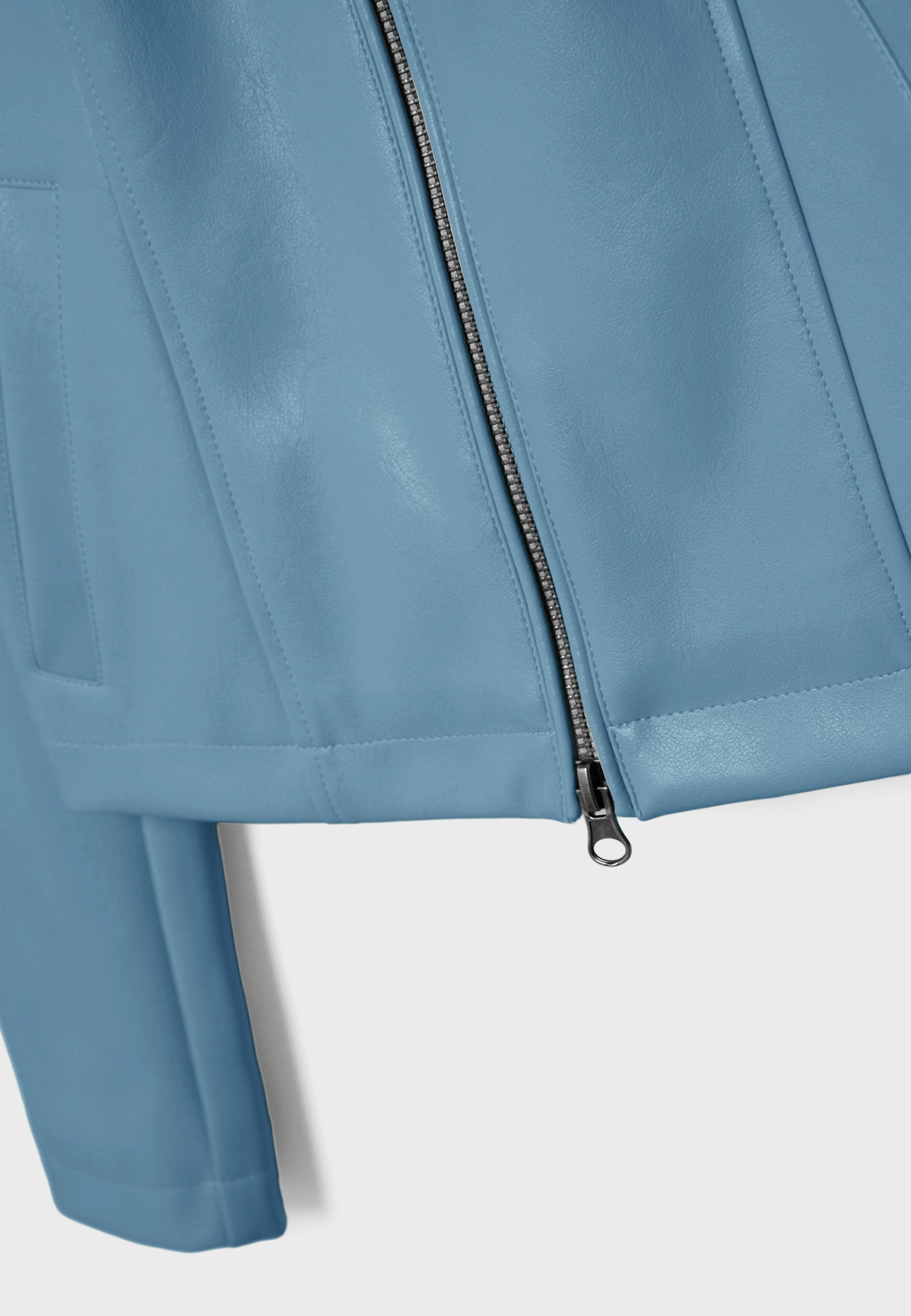 Fitted leather effect jacket — Royal blue