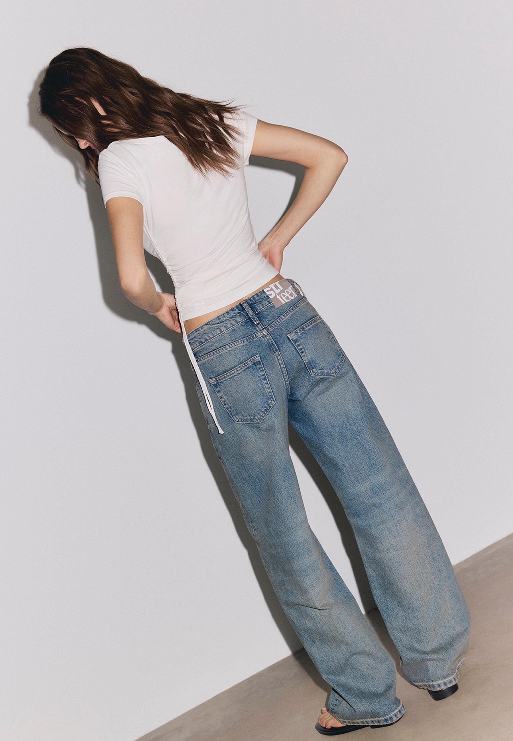 Mid-rise baggy jeans — LIGHT BLEACH