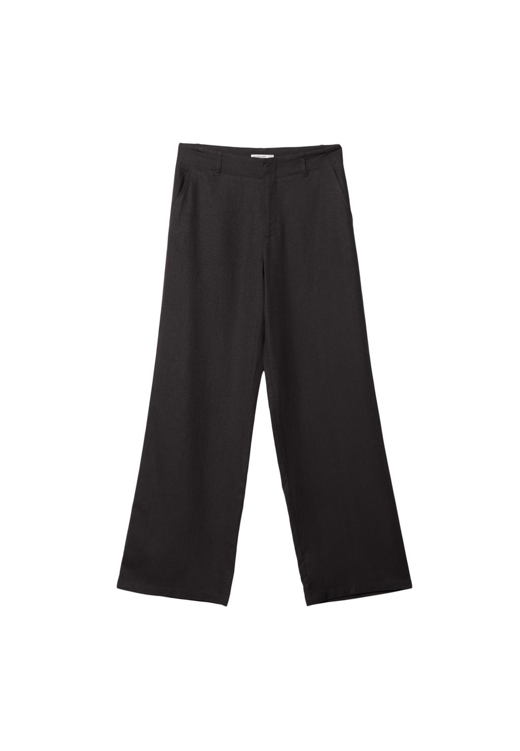 Pantalón recto fluido con lino