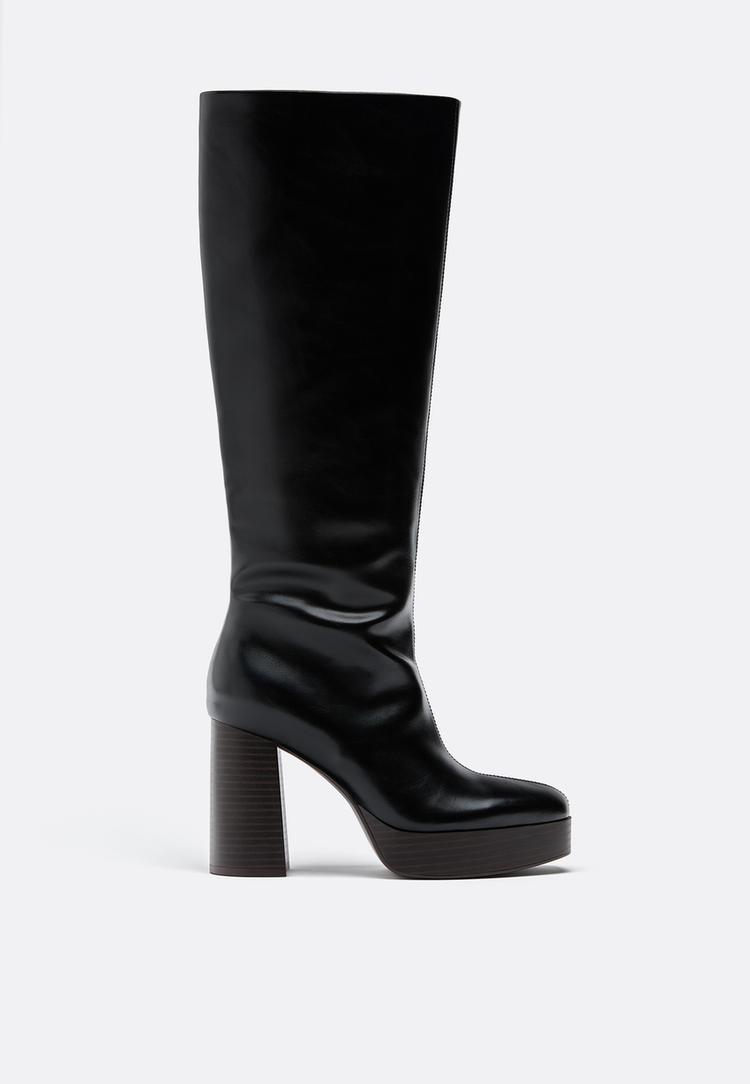 botas altas tacon plataforma
